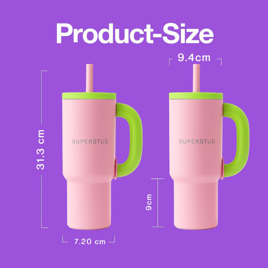 SUPERSTUD Stainless Steel Tumbler with Lid & Straw