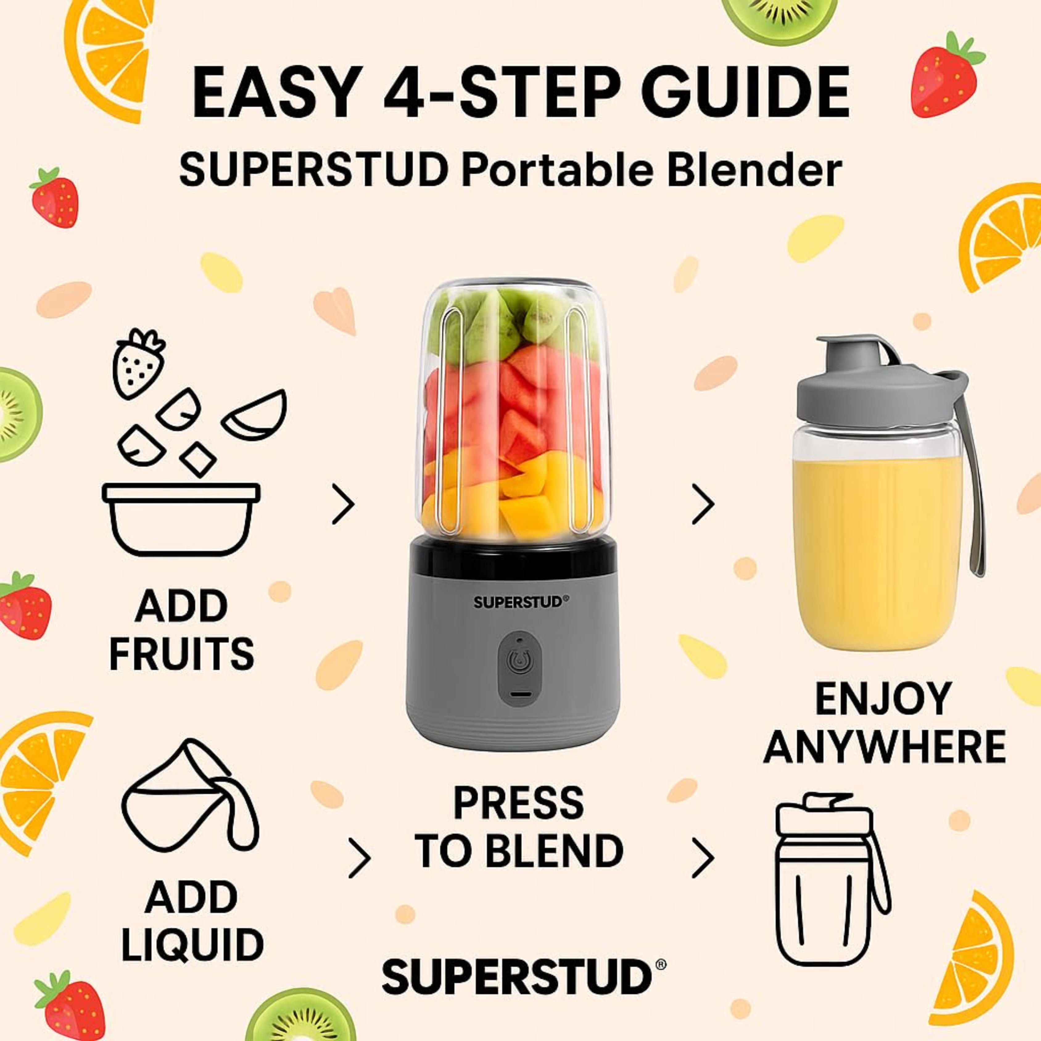 SUPERSTUD Mini Portable Blender