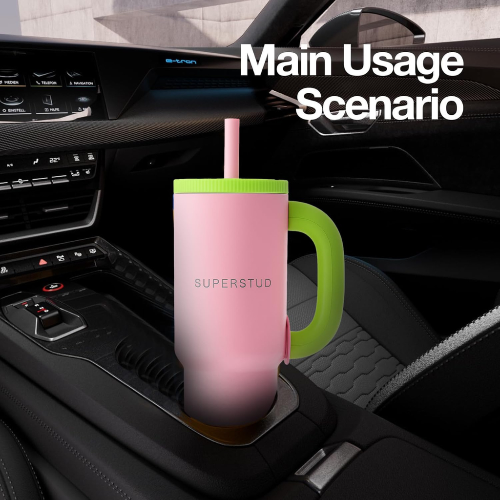 SUPERSTUD Stainless Steel Tumbler with Lid & Straw