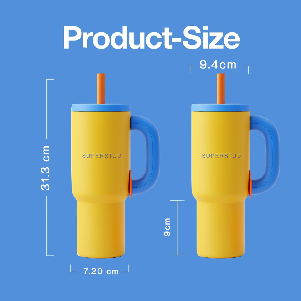 SUPERSTUD Stainless Steel Tumbler with Lid & Straw