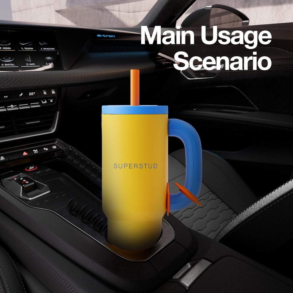 SUPERSTUD Stainless Steel Tumbler with Lid & Straw