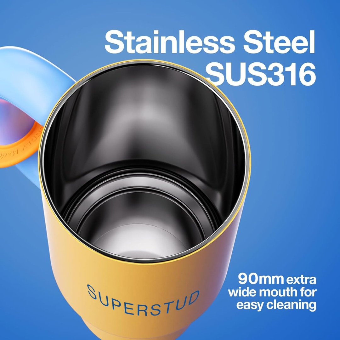 SUPERSTUD Stainless Steel Tumbler with Lid & Straw