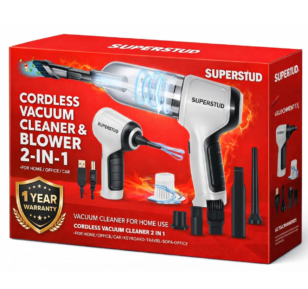 SUPERSTUD 3-in-1 Wet & Dry Vacuum Cleaner with Blower & 6 Attachments – Rich Grey