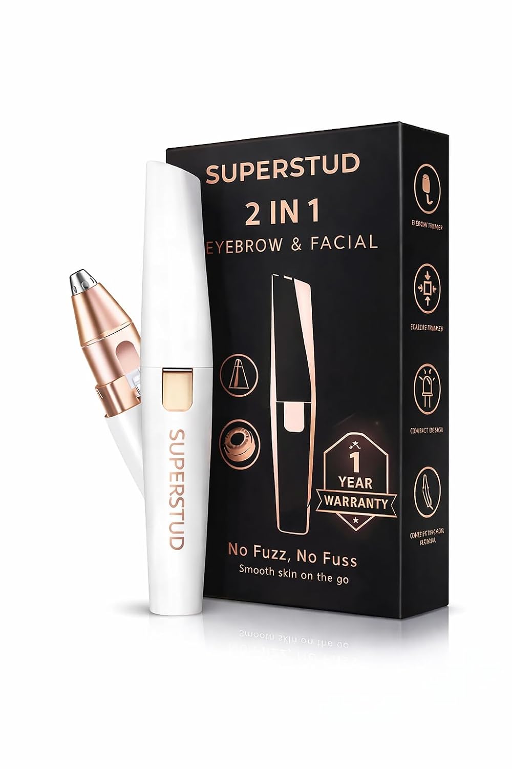 SUPERSTUD 2-in-1 Facial Hair & Eyebrow Trimmer for Women