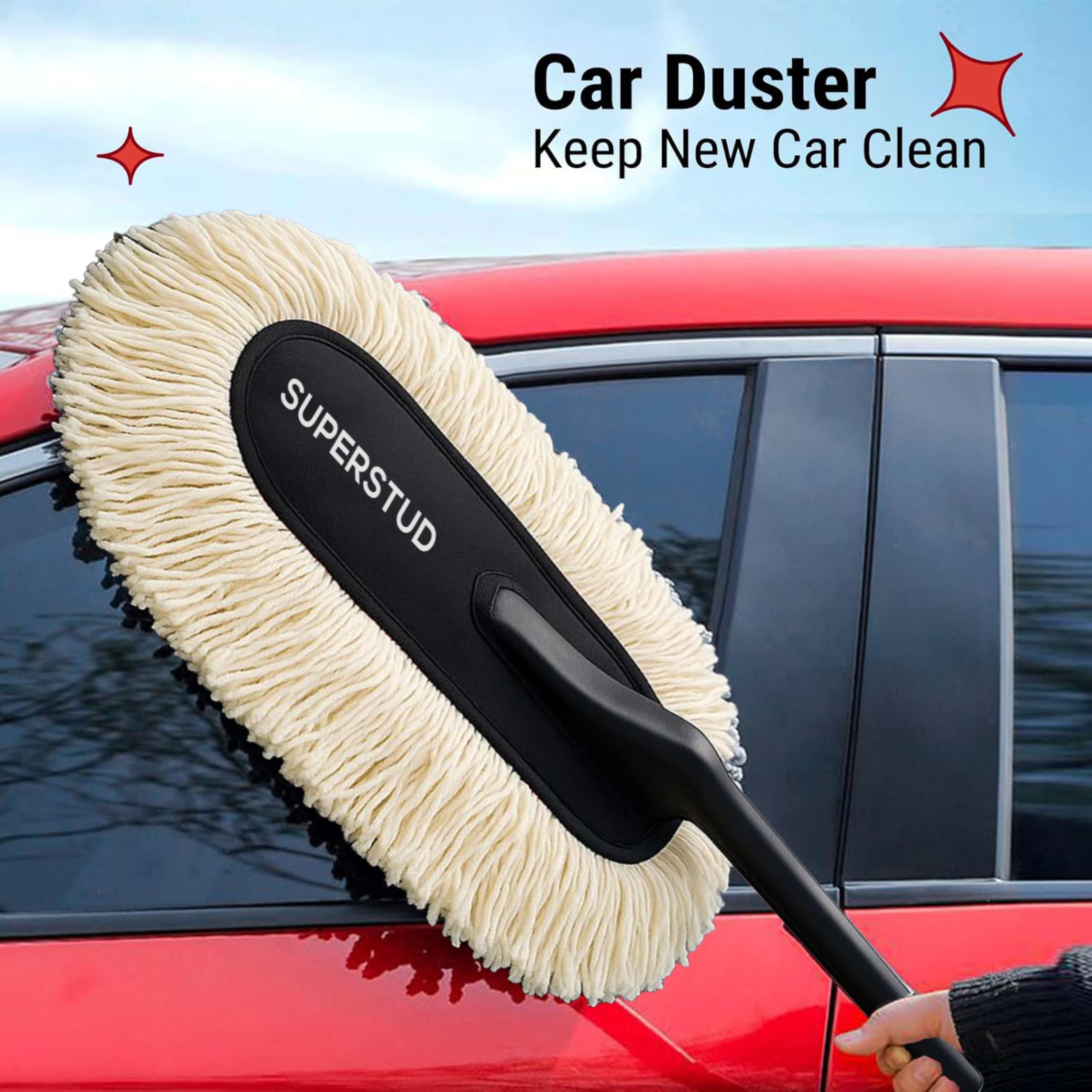 SUPERSTUD Car Duster Microfiber Brush (2 Pcs)
