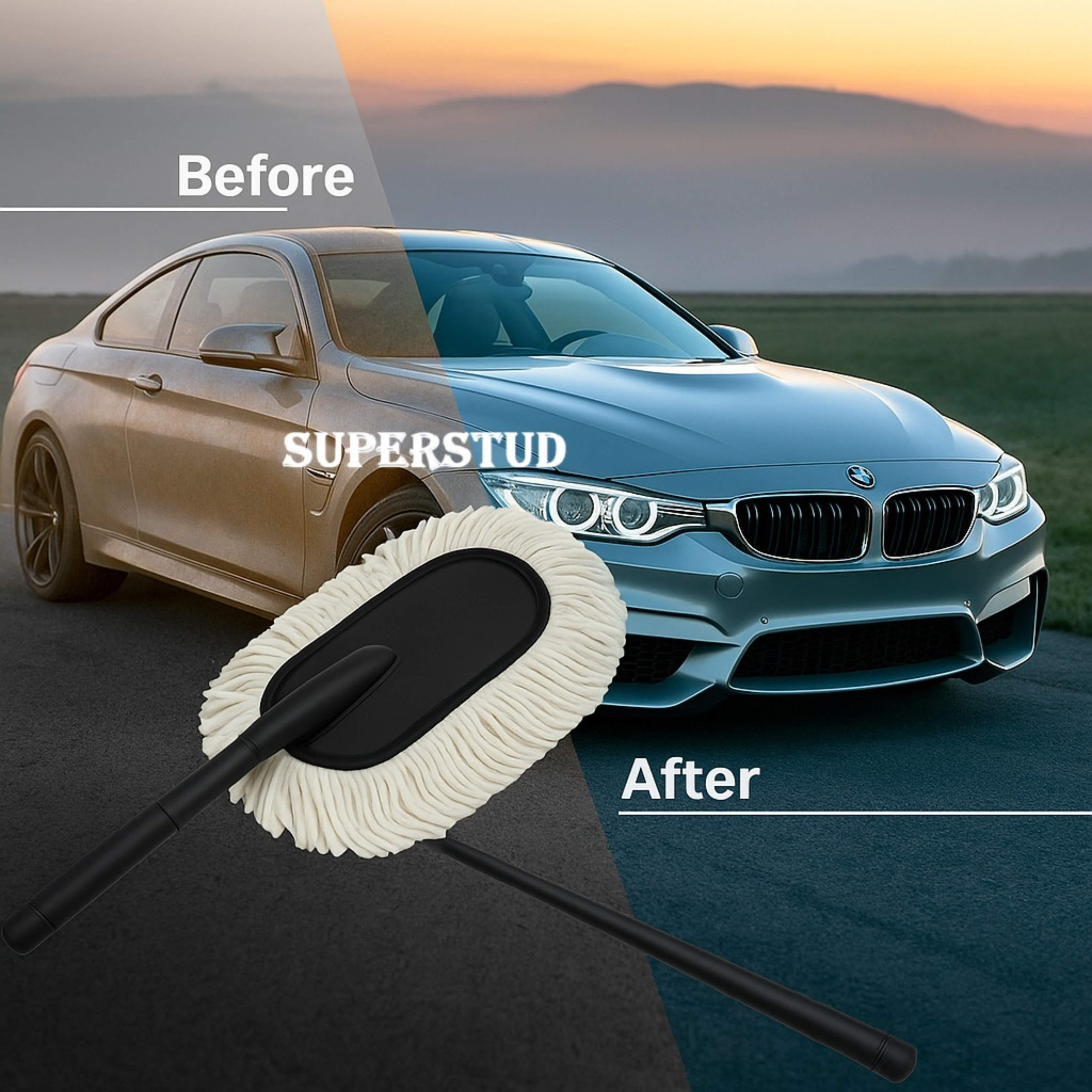 SUPERSTUD Car Duster Microfiber Brush (2 Pcs)