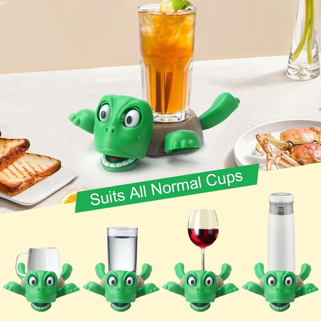 Turtle Coaster with Funny Expression Turtle Cup Holder for Cups/Mugs/Wine/Coffee/Waterbottle for Desk Decor, Kitchen, Office Gift for Men/Women/Kids (1, Green) || No Sound ||