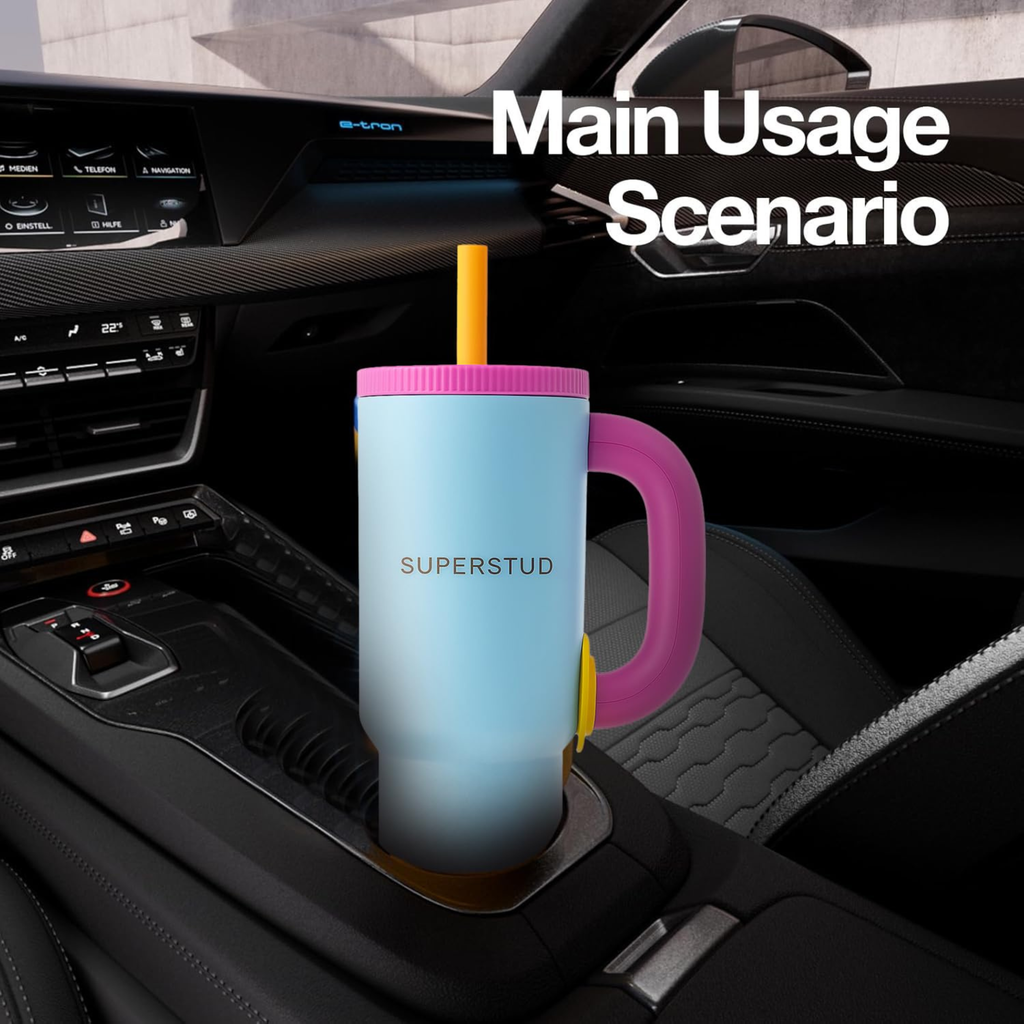 SUPERSTUD Stainless Steel Tumbler with Lid & Straw