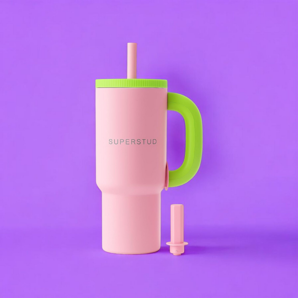 SUPERSTUD Stainless Steel Tumbler with Lid & Straw