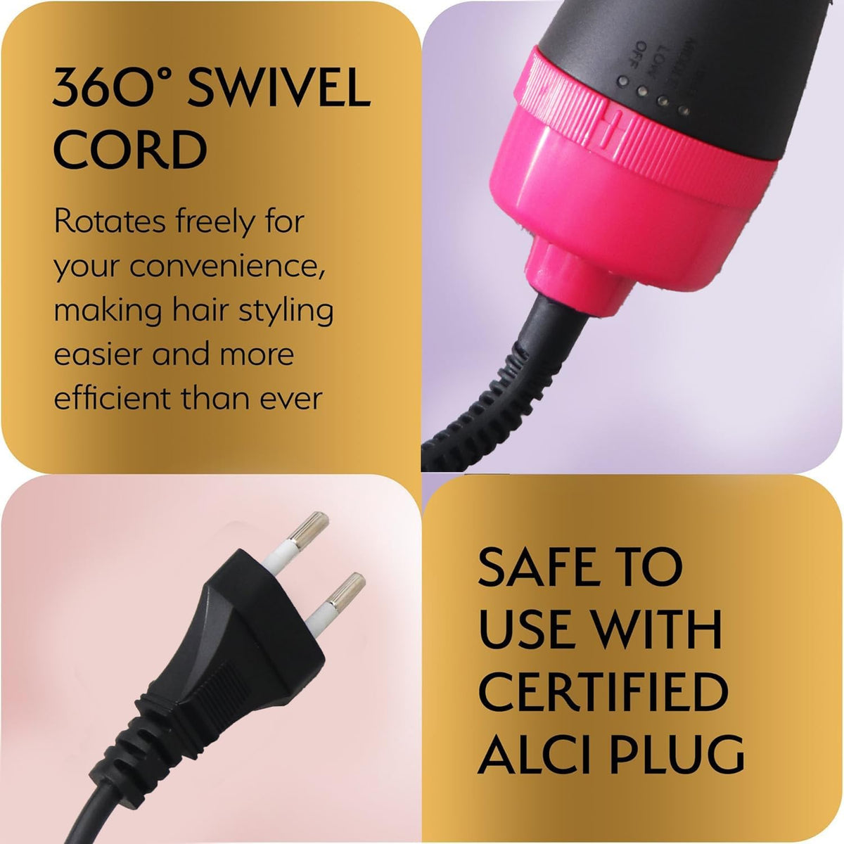 SUPERSTUD 4-in-1 Hot Air Brush – Hair Dryer, Straightener & Volumizer for Women