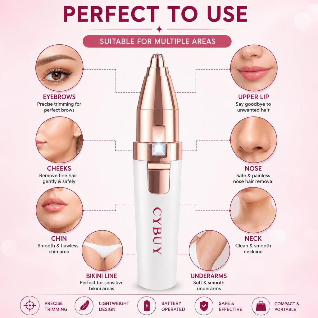 SUPERSTUD 2-in-1 Facial Hair & Eyebrow Trimmer for Women