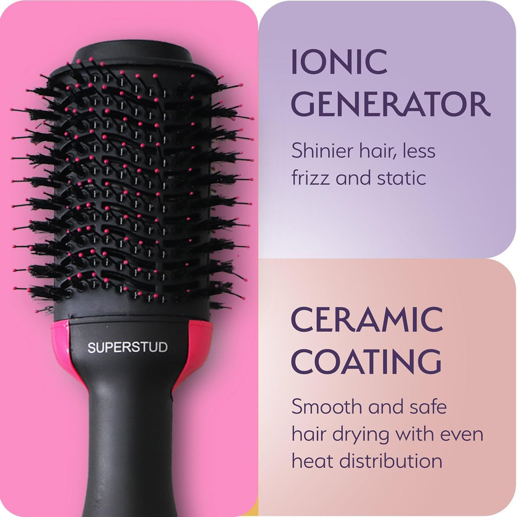 SUPERSTUD 4-in-1 Hot Air Brush – Hair Dryer, Straightener & Volumizer for Women